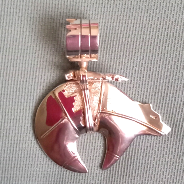 Native American Sterling Silver Totem Bear
